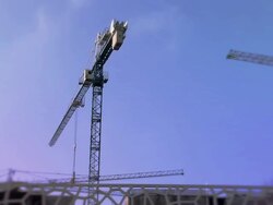 Crane on construction Stock Footage