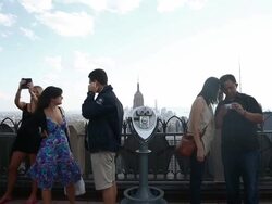 New York City Seen From The Top Of The Rock Stock Footage