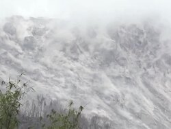 Earthquake Shakes Volcano Lava Dome Rare Footage Stock Footage