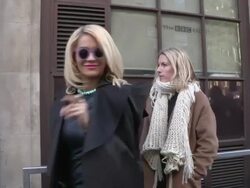 Rita Ora at BBC Radio 1, Celebrity Video Sightings in London on November 05, 2012 in London, England (Footage by WireImage Video/Getty Images) Stock Footage