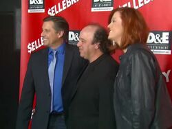 Kevin Mazur, David Wild and Tricia Nolan arrive at Stock Footage