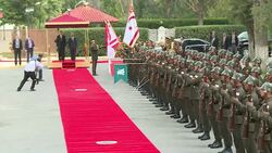 CLEAN : Erdogan insists on two state solution on Cyprus visit News Clip