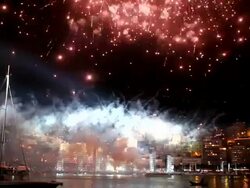 ATMOSPHERE Jean Michel Jarre concert and fireworks at the Monaco Royal Wedding: Jean Michel Jarre Concert at Monaco . (Footage by WireImage Video/Getty Images Entertainment Video) Stock Footage