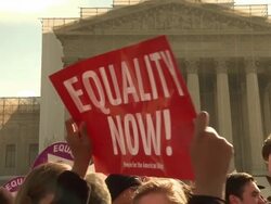 Gay Marriage Supporters Rally Against DOMA Stock Footage