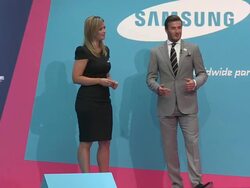 INTERVIEW: David Beckham on his involvement in the Olympics at the Everyone's Olympic Games with Samsung & David Beckham at London England. (Footage by WireImage Video/Getty Images Entertainment Video) Stock Footage