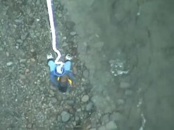 Hanging Bungee Jumper Stock Footage