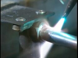 MCU welding torch welding metal Stock Footage