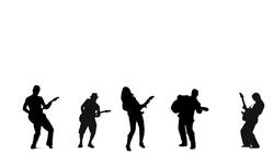 Guitarists Silhouettes Stock Footage