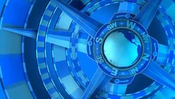 Blue, Loopable, Global Compass Rose with World and Cardinal Points Stock Footage
