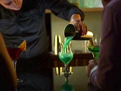 HD: Bartender Serving Cocktails Stock Footage