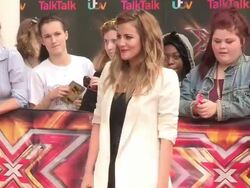 Caroline Flack at X-Factor 2013 Photocall Stock Footage