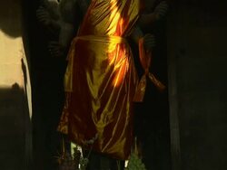 Tilt Up Shot Buddha Angkor Wat Siem Reap Cambodia Stock Footage