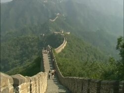 Zoom out to WA Great Wall of China, Mutianyu, China Stock Footage