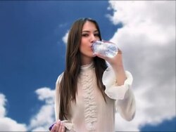 Girl drinking water Stock Footage