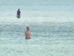People Swimming In Lake Michigan Stock Footage