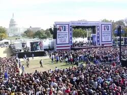 John Legend at the Rally to Restore Sanity Stock Footage