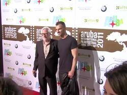 Alessandro Calza and Claudio Masenza at the Aruba International Film Festival: Nessuno Mi Puo Giudicare and Ciao! Premieres at Aruba . (Footage by WireImage Video/Getty Images Entertainment Video) Stock Footage