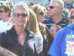 Jamie Lee Curtis at the Heidi Klum & Jamie Lee Curtis Join Children's Hospital Los Angeles For 5K Walk Street Party & Lighting Ceremony at Los Angeles CA. (Footage by WireImage Video/GettyImages) Stock Footage