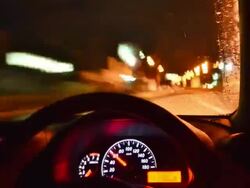 Time-lapse, Car driving at night Stock Footage