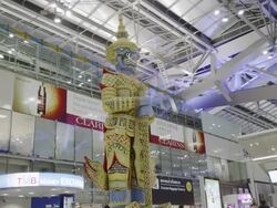 Departure Level of Suvarnabhumi International Airport Stock Footage