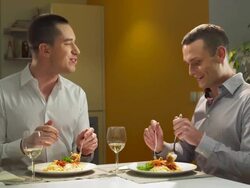 HD: Gay Couple Feeding Each Other Stock Footage