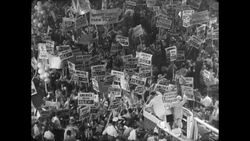 Adlai Stevenson and Running Mate John Sparkman at 1952 Democratic National Convention Stock Footage