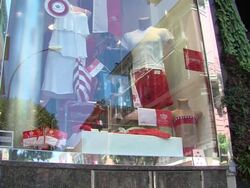 ATMOSPHERE Celebratory shopfront at the Monaco Royal Wedding: Preparations at Monaco . (Footage by WireImage Video/Getty Images Entertainment Video) Stock Footage