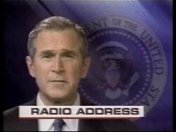 US president gives weekly radio address News Clip