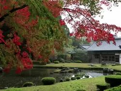 MS Shot of Sesshu garden / Yamaguchi, Yamaguchi Prefecture, Japan Stock Footage