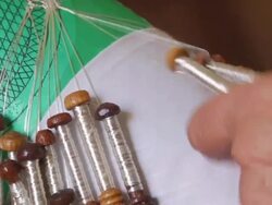 Lace making slow motion tight Stock Footage