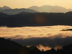 HD:Layers of mountains and fog at sunrise. Stock Footage