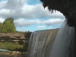 Waterfall in Autumn Stock Footage