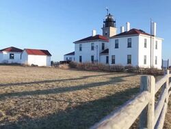 Beavertail Lighthouse, Rhode Island USA Stock Footage