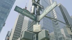 NY Street Sign - Dolly Shot Stock Footage