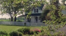 Static shot of a country home in the countryside Stock Footage