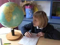 Schoolgirl homeworking Stock Footage