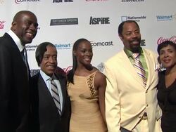 Earvin 'Magic' Johnson, Reverend Al Sharpton, Tika Sumpter, Clyde Frazier and guest at "ASPiRE" Television Network Launch Event Stock Footage
