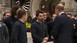 Prince William makes first official visit to Derby and visits Rolls Royce Aero Engine Factory News Clip