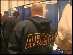 High numbers turn up at job fairs; thousands at fair for veterans News Clip