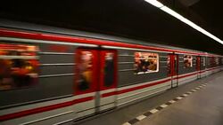 Prague Metro in Prague City Stock Footage