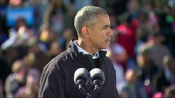 Obama Battles Trump Supporters at Clinton Rally News Clip