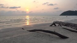 Sunset on the beach and sea Stock Footage