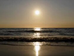 Sunset at North Sea beach, copy space Stock Footage