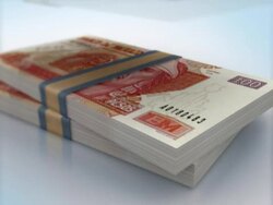 MEXICAN 100 PESOS BANK NOTES PACKS FALLING Stock Footage