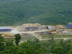  WS AERIAL ZI View of Woods recycle center / Adelaide, Australia Stock Footage