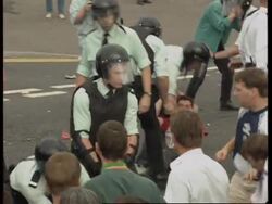 NORTHERN IRELAND: BELFAST: PROTESTORS CLASH WITH POLICE News Clip