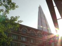 Greenpeace protesters reach the top of The Shard Stock Footage