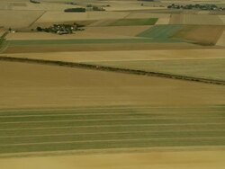 AERIAL, Fields near Arromanches, Normandy, France Stock Footage