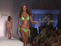 Models walk the runway during the Luli Fama swimwear 2012 show Stock Footage