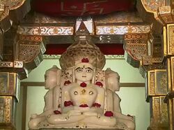 Zoom In Shot Interior Jain Temple Bikaner Rajasthan India Stock Footage